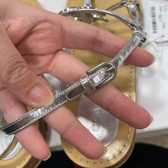 Chanel sandals - metallic silver size 37 - Picture 7 of 15